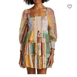 ALICE + OLIVIA Rowen Tiered Square-Neck Tunic Dress. New with tags medium